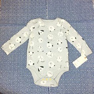 Baby Cat&Jack Grey One Piece Bodysuit Unisex 6M-9M
